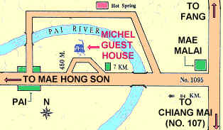 Karte vom Michel Guest House und Umgebung  (12.0 K)